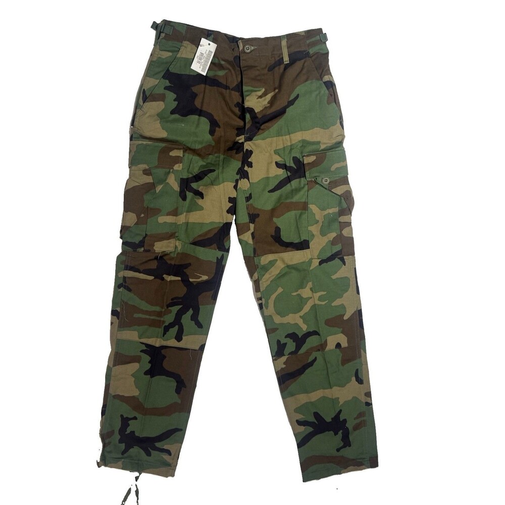 2 Small Regular - Vintage US Army USAF USMC BDU Cargo Pants Woodland Camo New
